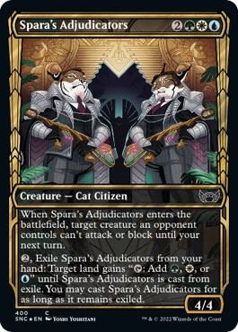 Spara's Adjudicators (Gilded Foil) 400 card from Streets of New Capenna