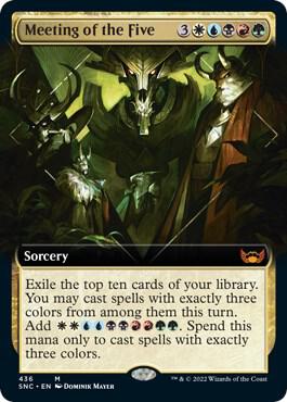 Meeting of the Five (Extended Art) 436 card from Streets of New Capenna