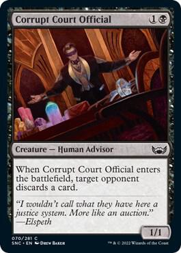 Corrupt Court Official 70 card from Streets of New Capenna