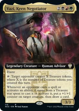 Vazi, Keen Negotiator (Extended Art) 110 card from Commander: Streets of New Capenna