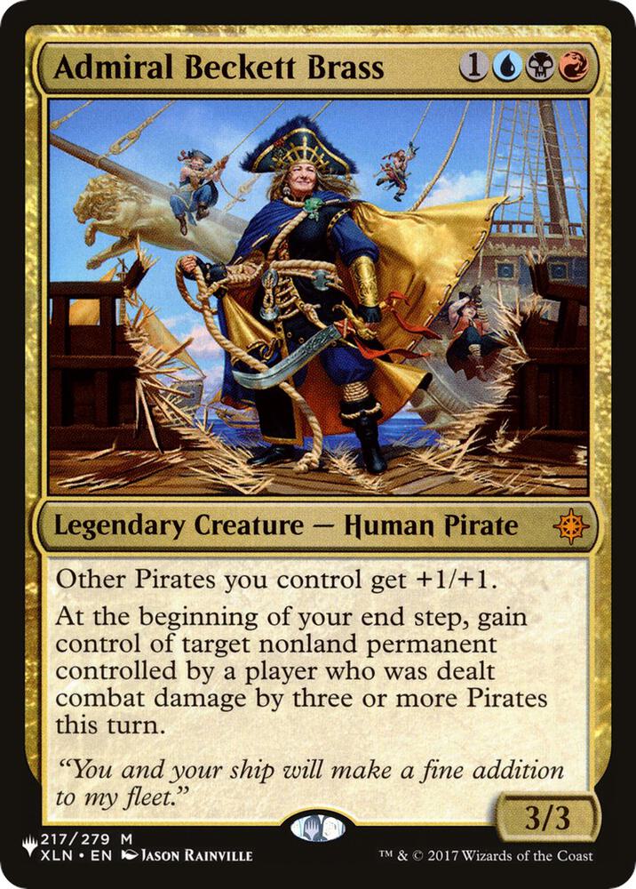 Admiral Beckett Brass 217/279 card from The List Reprints