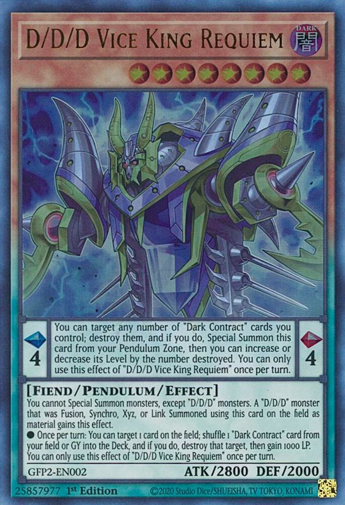 D/D/D Vice King Requiem GFP2-EN002 card from Ghosts From the Past: The 2nd Haunting