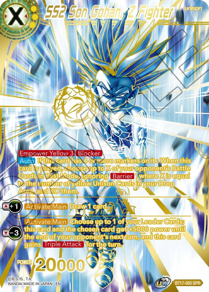 SS2 Son Gohan, Z Fighter (SPR) BT17-083 card from Ultimate Squad