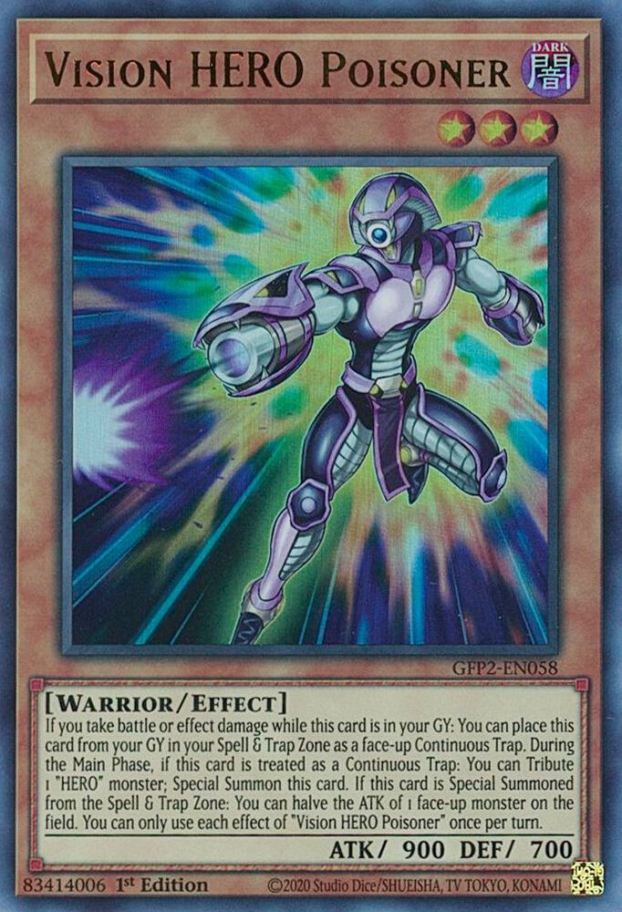Vision HERO Poisoner GFP2-EN058 card from Ghosts From the Past: The 2nd Haunting