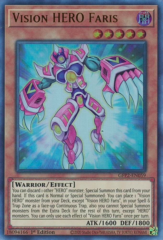 Vision HERO Faris GFP2-EN059 card from Ghosts From the Past: The 2nd Haunting