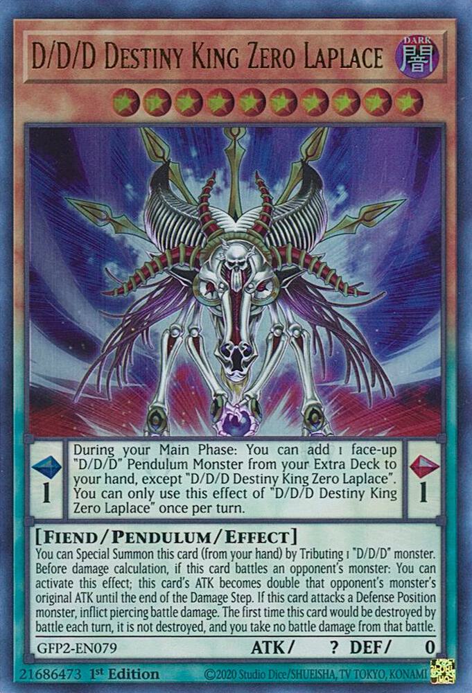 D/D/D Destiny King Zero Laplace GFP2-EN079 card from Ghosts From the Past: The 2nd Haunting