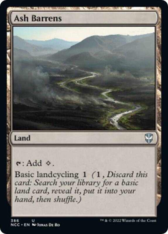 Ash Barrens 386 card from Commander: Streets of New Capenna