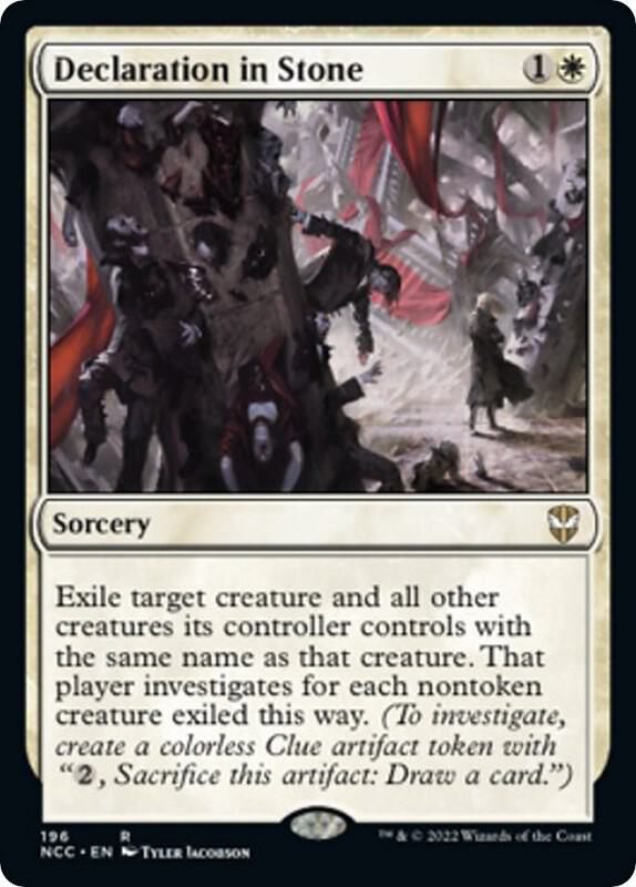 Declaration in Stone 196 card from Commander: Streets of New Capenna