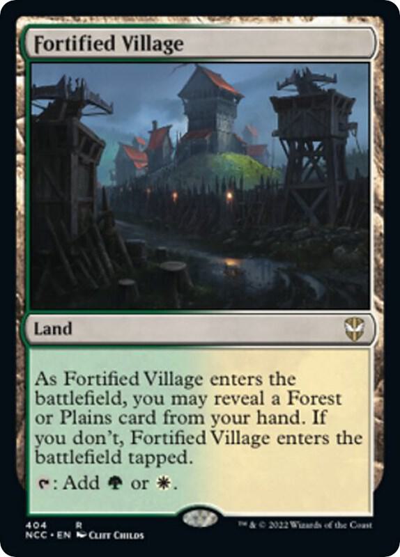 Fortified Village 404 card from Commander: Streets of New Capenna