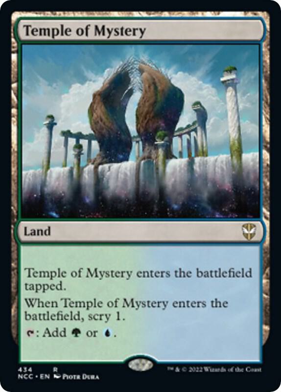 Temple of Mystery 434 card from Commander: Streets of New Capenna