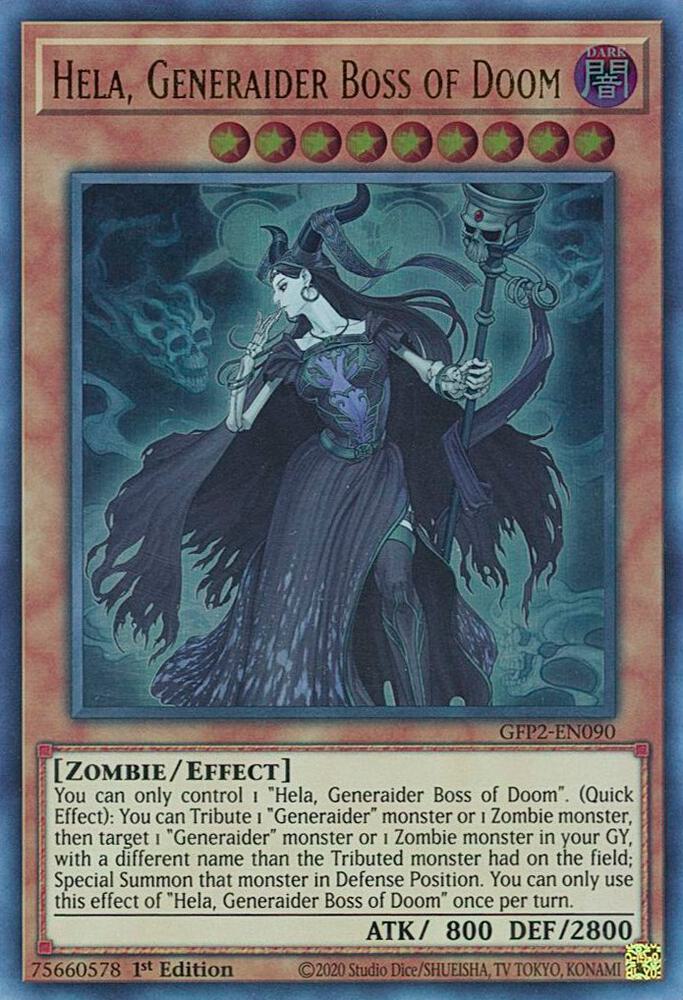 Hela, Generaider Boss of Doom GFP2-EN090 card from Ghosts From the Past: The 2nd Haunting