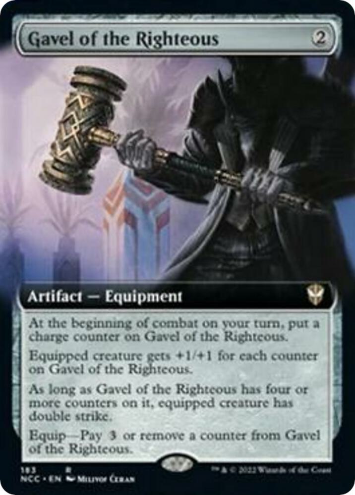 Gavel of the Righteous (Extended Art) 183 card from Commander: Streets of New Capenna