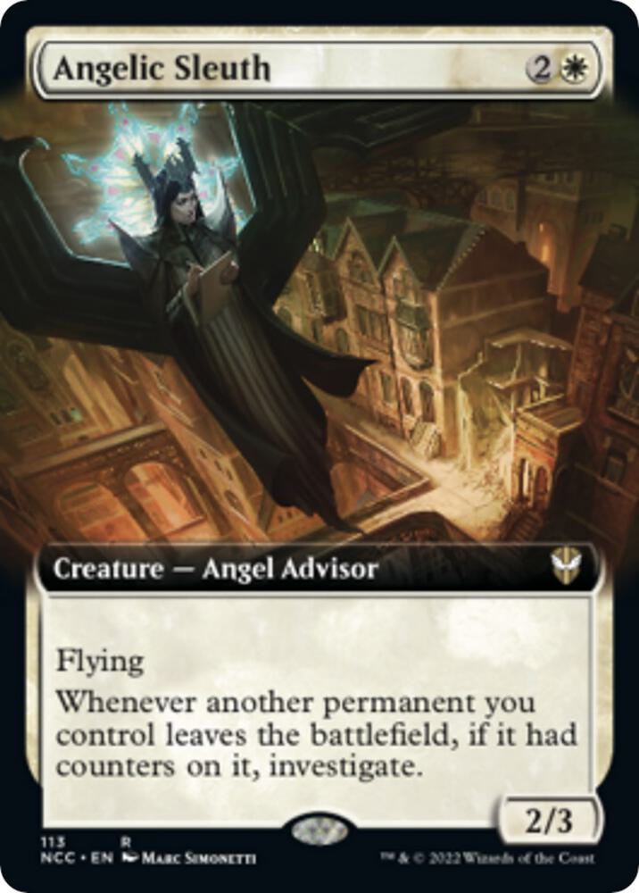 Angelic Sleuth (Extended Art) 113 card from Commander: Streets of New Capenna