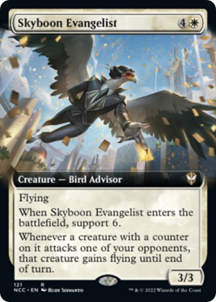 Skyboon Evangelist (Extended Art) 121 card from Commander: Streets of New Capenna
