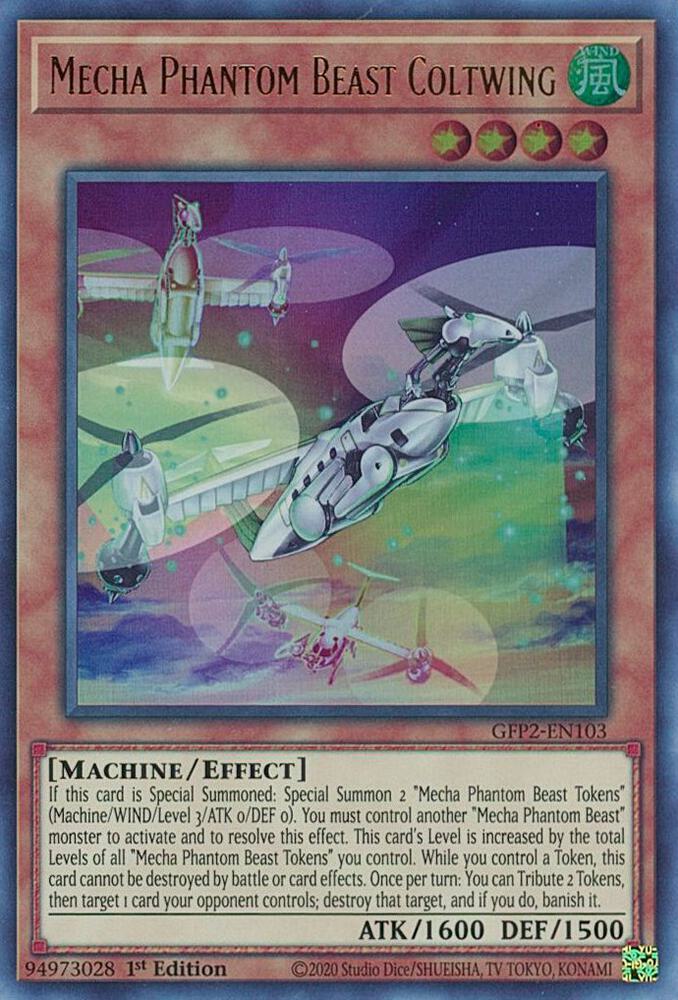 Mecha Phantom Beast Coltwing GFP2-EN103 card from Ghosts From the Past: The 2nd Haunting