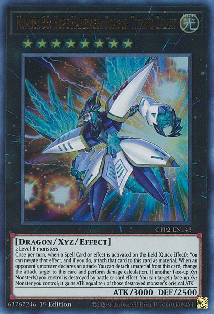 Number 38: Hope Harbinger Dragon Titanic Galaxy GFP2-EN143 card from Ghosts From the Past: The 2nd Haunting