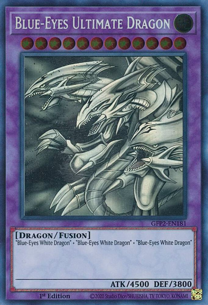 Blue-Eyes Ultimate Dragon (Ghost Rare) GFP2-EN181 card from Ghosts From the Past: The 2nd Haunting