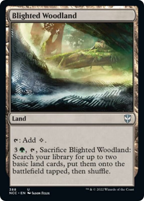 Blighted Woodland 388 card from Commander: Streets of New Capenna