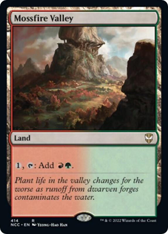 Mossfire Valley 414 card from Commander: Streets of New Capenna