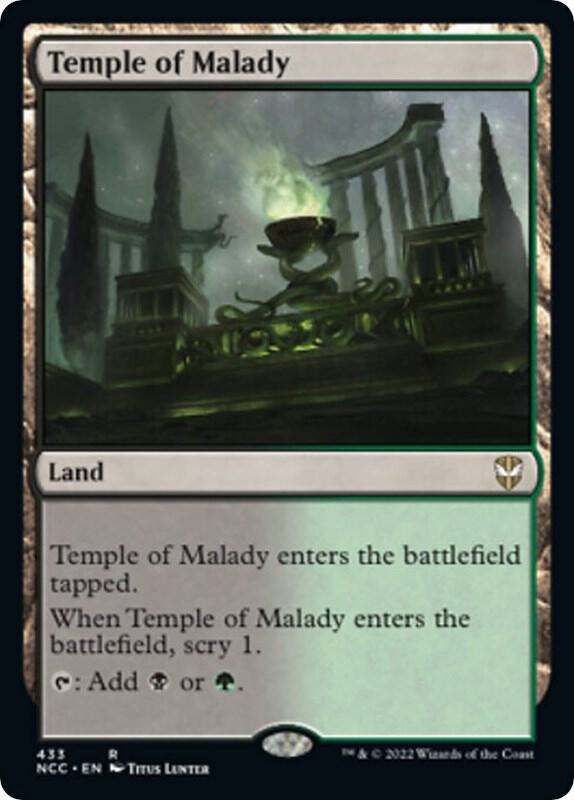 Temple of Malady 433 card from Commander: Streets of New Capenna