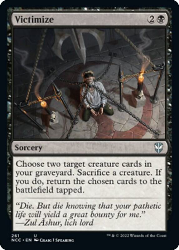 Victimize 261 card from Commander: Streets of New Capenna