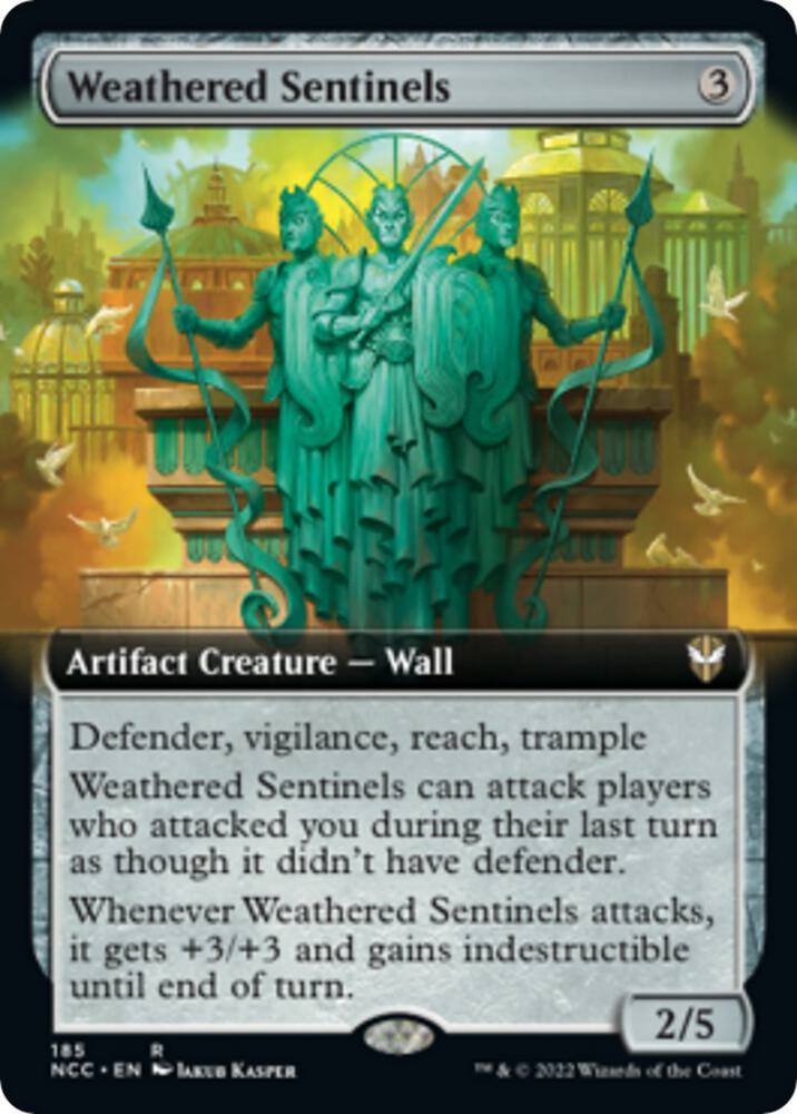 Weathered Sentinels (Extended Art) 185 card from Commander: Streets of New Capenna