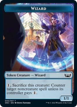 Wizard Token 5 card from Streets of New Capenna