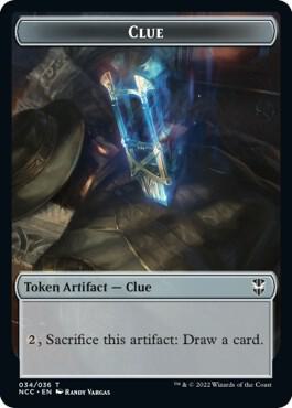 Clue // Fish Double-Sided Token 34 // 4 card from Commander: Streets of New Capenna