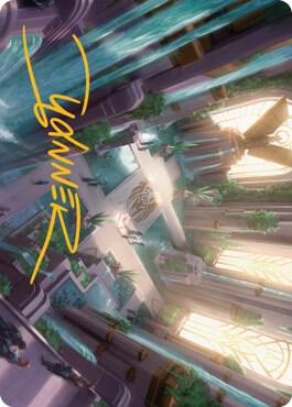 Spara's Headquarters Art Card (Gold-Stamped Signature) 36 card from Art Series: Streets of New Capenna