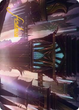 Skybridge Towers Art Card (Gold-Stamped Signature) 37 card from Art Series: Streets of New Capenna