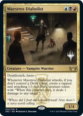 Maestros Diabolist 200 card from Promo Pack: Streets of New Capenna