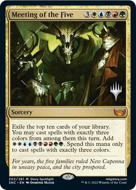 Meeting of the Five 202 card from Promo Pack: Streets of New Capenna