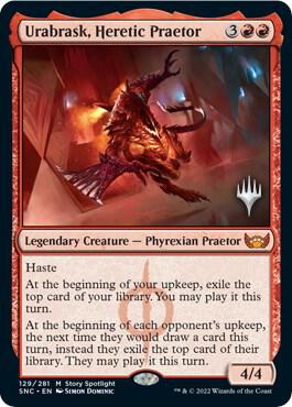 Urabrask, Heretic Praetor 129 card from Promo Pack: Streets of New Capenna