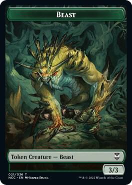 Beast // Saproling Double-Sided Token 21 // 28 card from Commander: Streets of New Capenna
