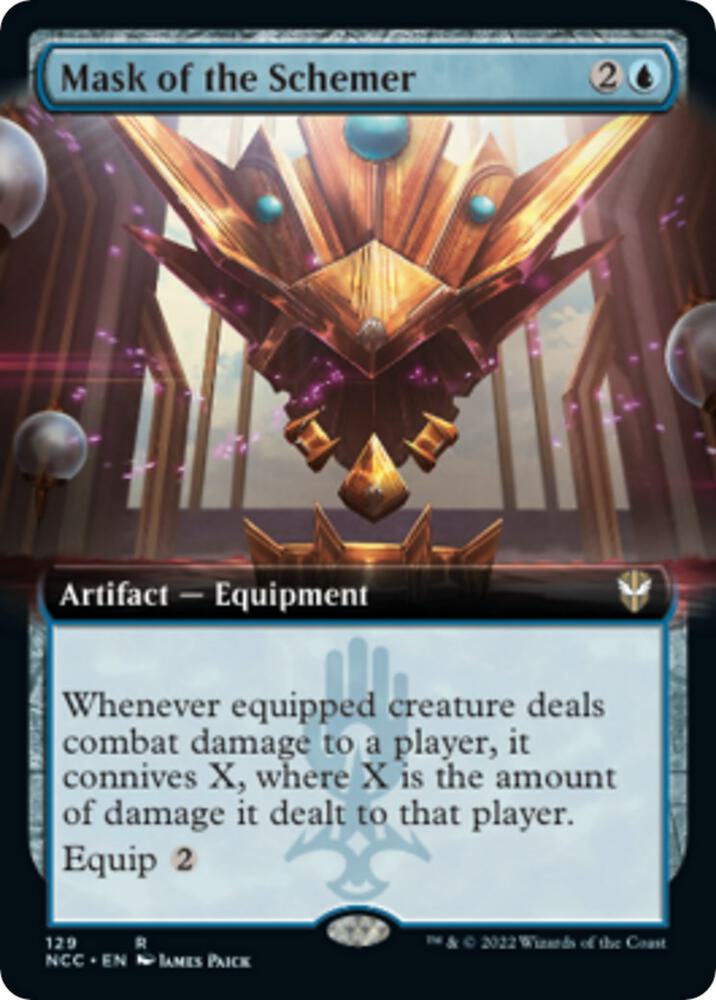 Mask of the Schemer (Extended Art) 129 card from Commander: Streets of New Capenna