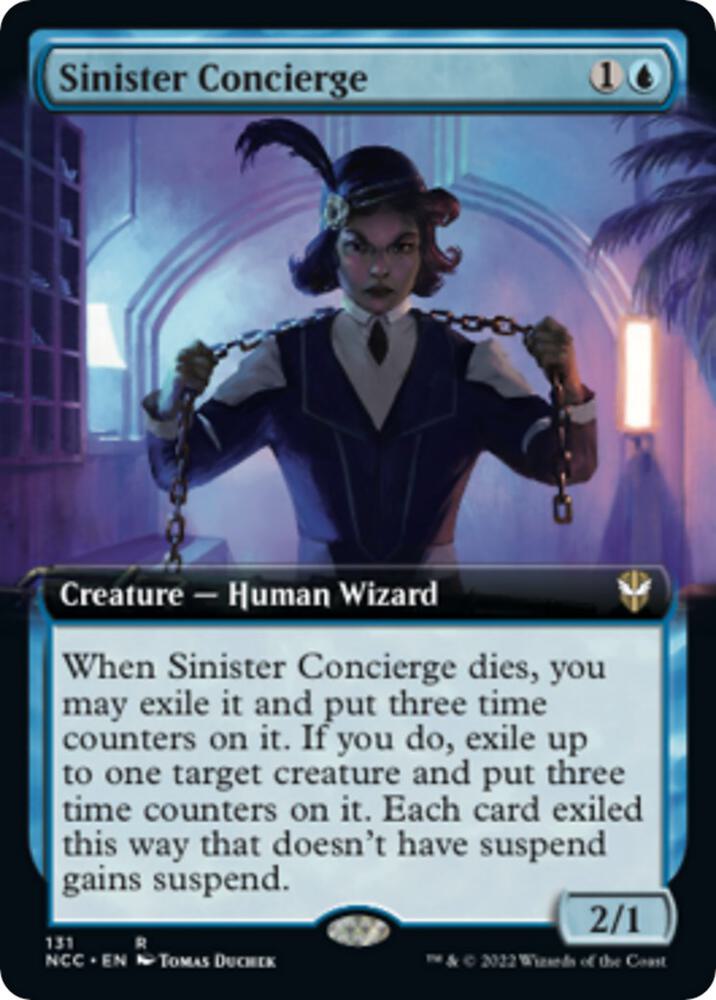 Sinister Concierge (Extended Art) 131 card from Commander: Streets of New Capenna