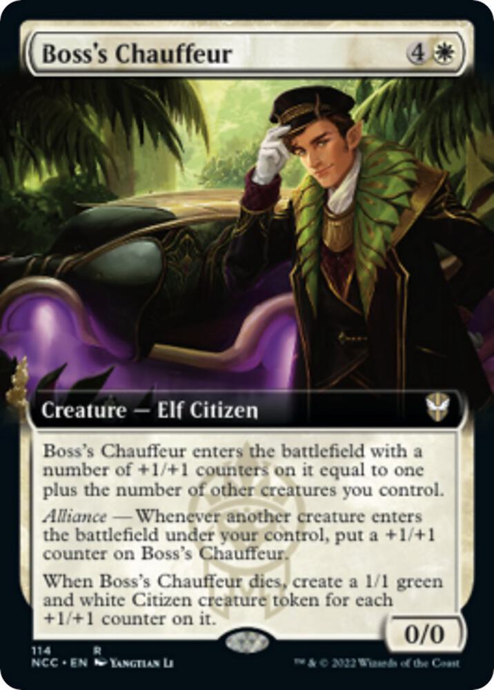 Boss's Chauffeur (Extended Art) 114 card from Commander: Streets of New Capenna