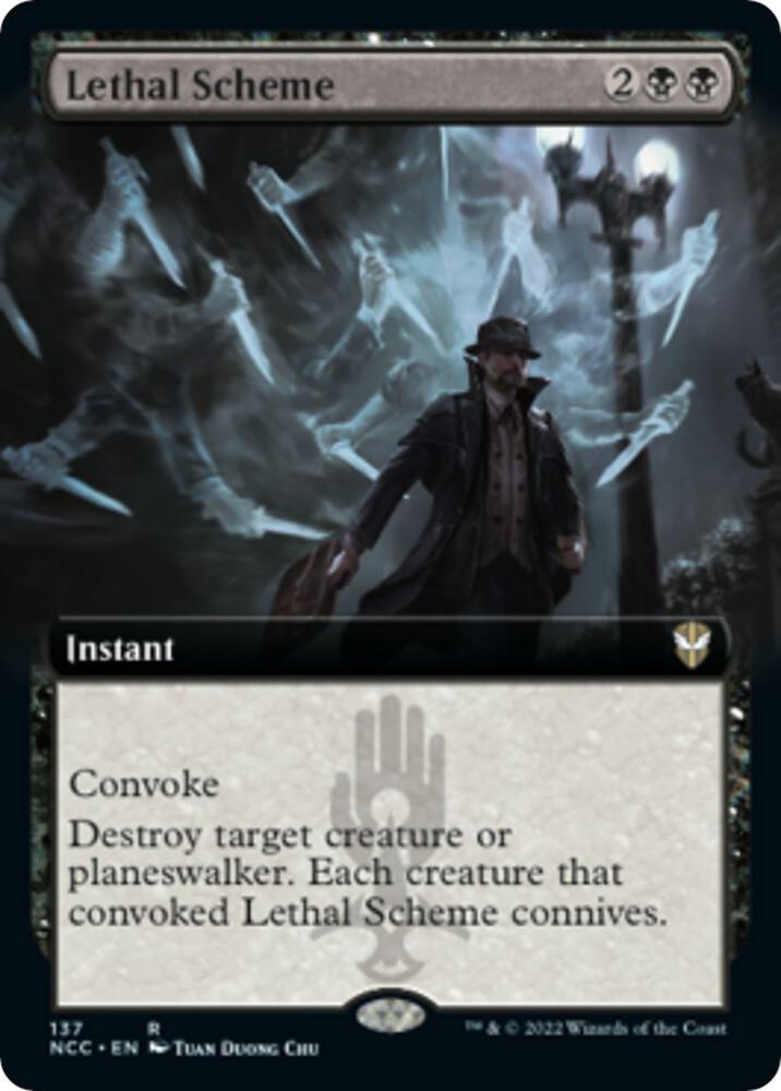 Lethal Scheme (Extended Art) 137 card from Commander: Streets of New Capenna