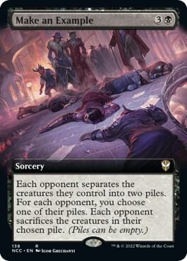 Make an Example (Extended Art) 138 card from Commander: Streets of New Capenna
