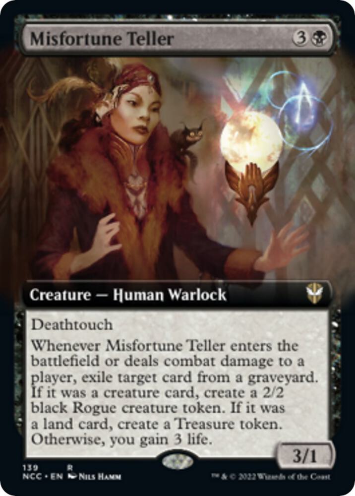 Misfortune Teller (Extended Art) 139 card from Commander: Streets of New Capenna