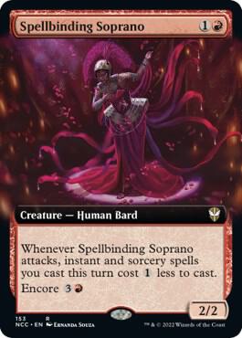 Spellbinding Soprano (Extended Art) 153 card from Commander: Streets of New Capenna
