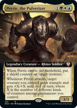 Perrie, the Pulverizer (Extended Art) 107 card from Commander: Streets of New Capenna