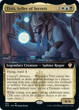 Tivit, Seller of Secrets (Extended Art) 109 card from Commander: Streets of New Capenna