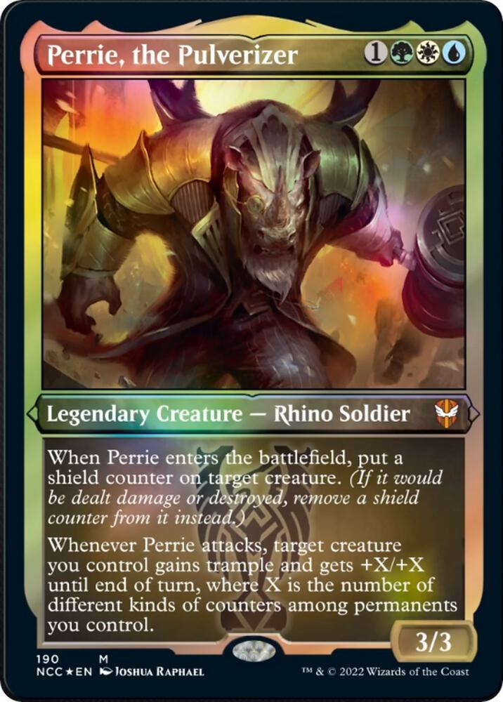Perrie, the Pulverizer (Display Commander) - Thick Stock 190 card from Commander: Streets of New Capenna