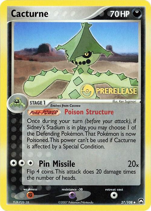 Cacturne - 27/108 (Prerelease) 027/108 card from Miscellaneous Cards & Products