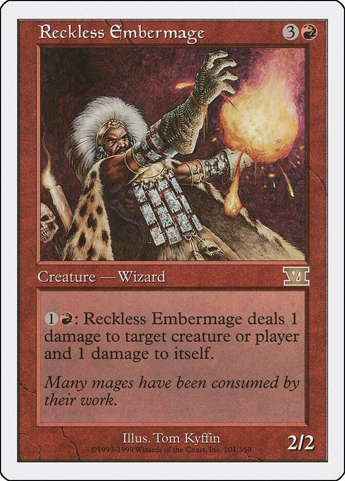 Reckless Embermage 201 card from Classic Sixth Edition