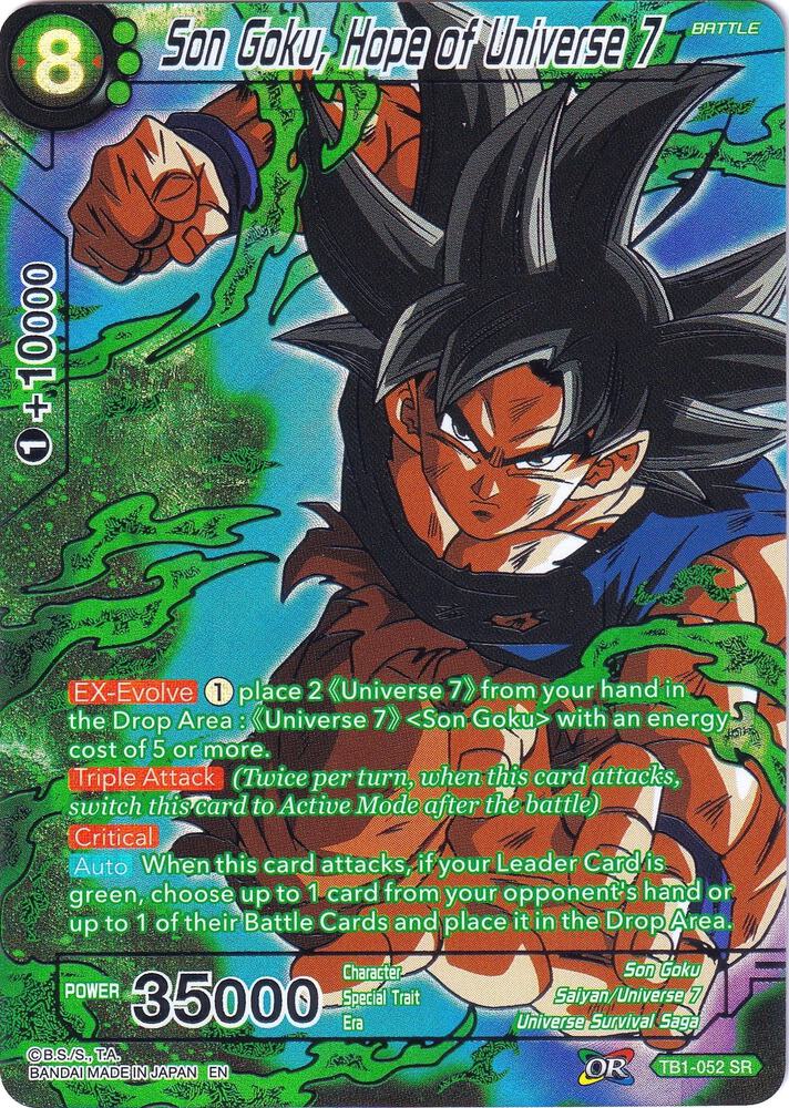 Son Goku, Hope of Universe 7 TB1-052 card from Collector's Selection Vol. 2
