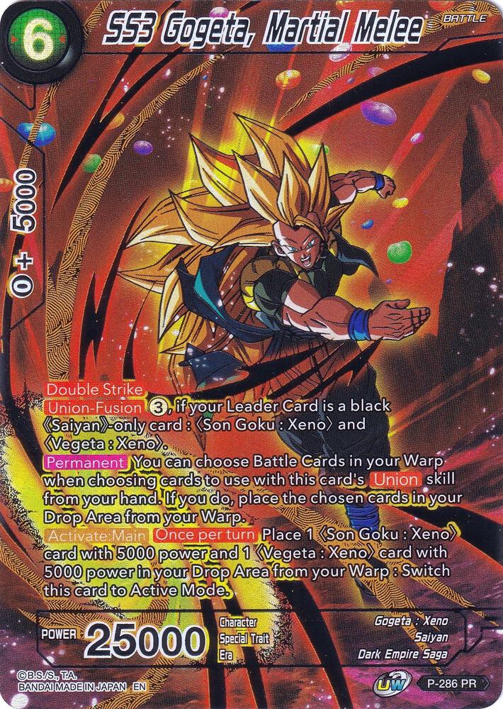 SS3 Gogeta, Martial Melee P-286 card from Collector's Selection Vol. 2