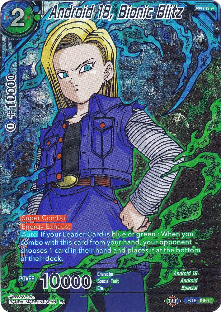 Android 18, Bionic Blitz BT9-099 card from Collector's Selection Vol. 2