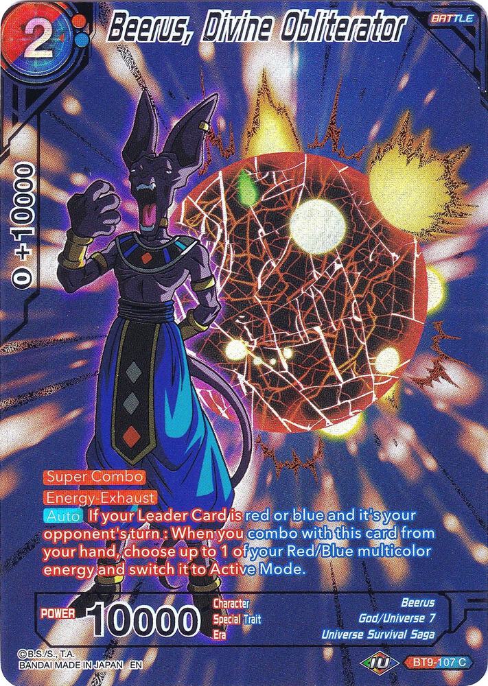 Beerus, Divine Obliterator BT9-107 card from Collector's Selection Vol. 2